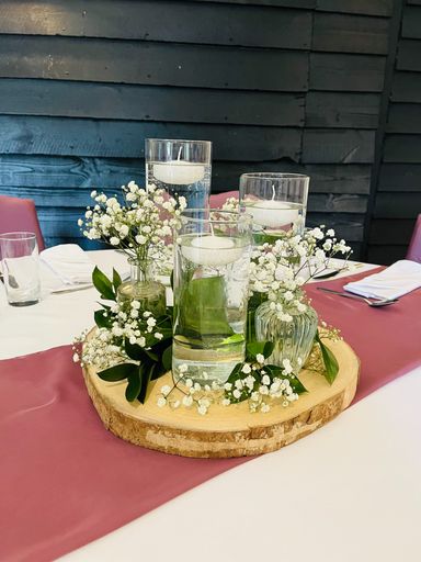 Floating Trios with Foliage and Bud vases